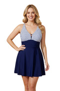 Crossed Straps One Piece Swim Dress