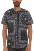 Bandana Print Baseball Jersey - VacationGrabs