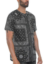 Bandana Print Baseball Jersey - VacationGrabs