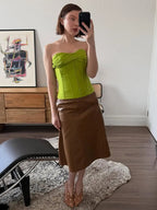 Green bandeau top in fitted style for stylish summer outfits