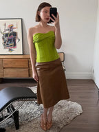 Green bandeau top in fitted style for stylish summer outfits