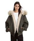 Women's padded barbour jacket in olive green, perfect for winter warmth