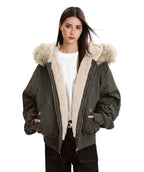 Women's padded barbour jacket in olive green, perfect for winter warmth