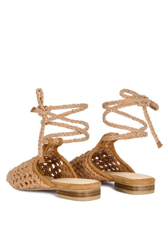 Women's Shoes - Flats Bartsi Handwoven Cotton Tie Up Mule Flats