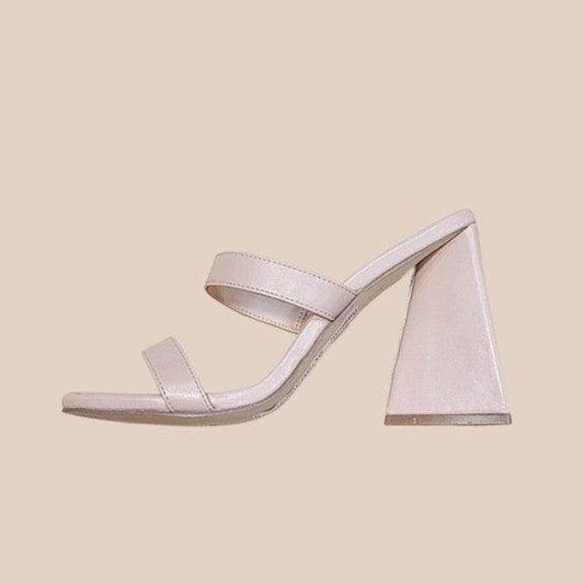 Let's See Style Women's Sandals in Light Pink, perfect stylish vacation footwear with a chic block heel