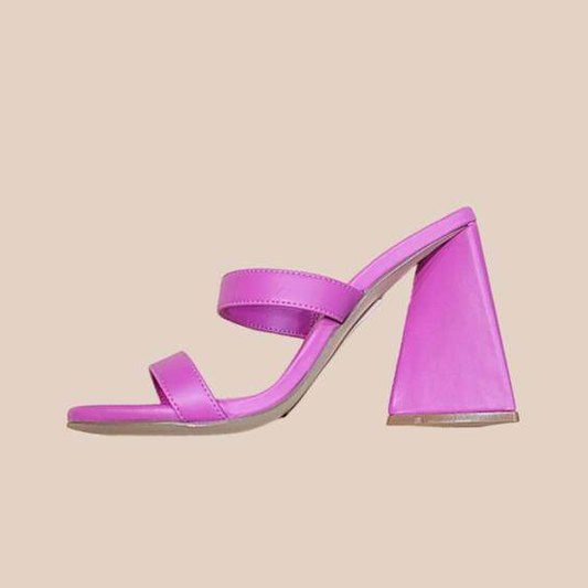 Let's See Style Stylish Vacation Footwear Pink Heeled Sandals with Chunky Heel Design