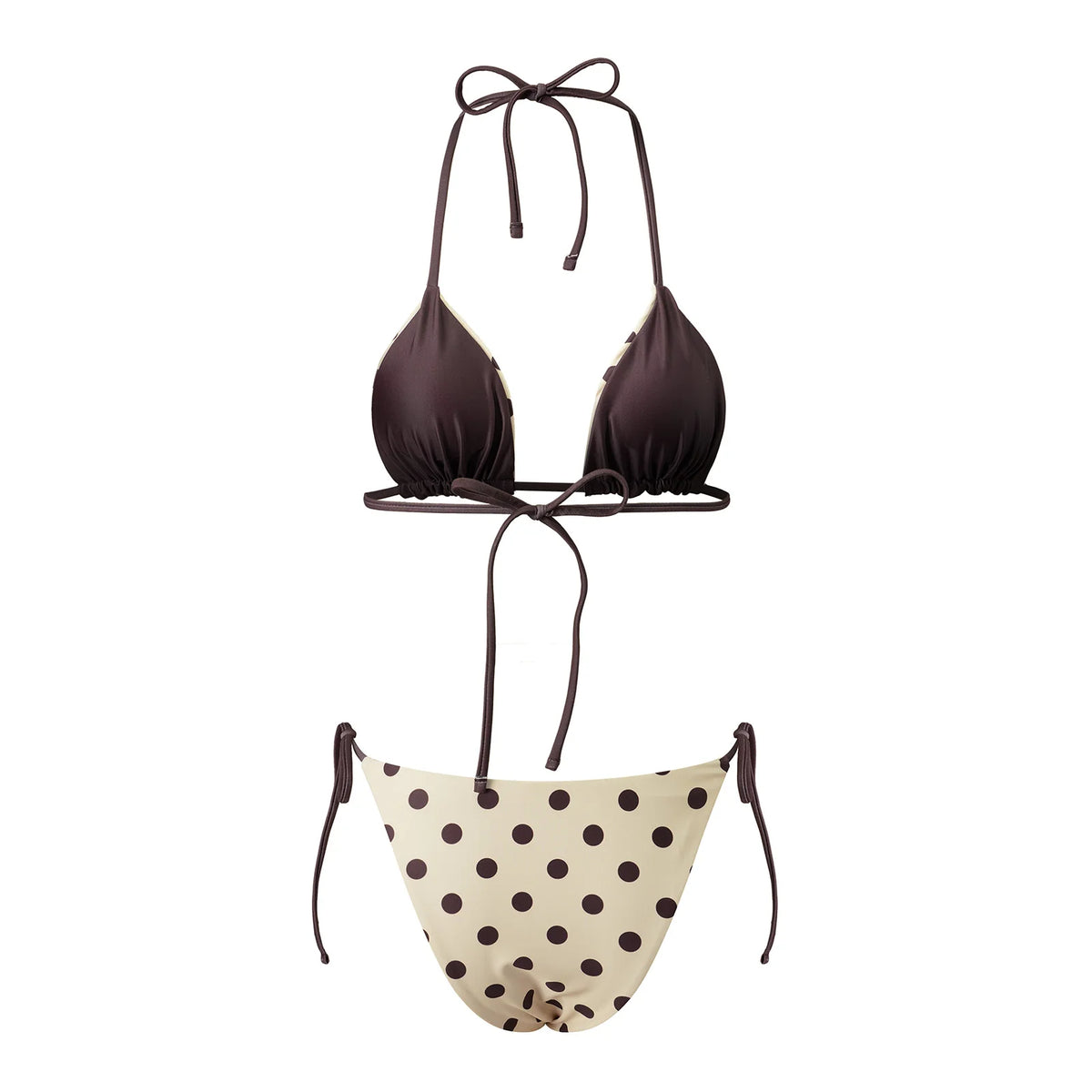 Women's polka dot bikini set, nylon material, perfect for beach vacations