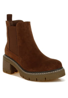 Women's Shoes - BootsVostok Suede Chunky Chelsea Boots - VacationGrabs