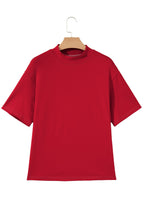 Reversible Contrast Stitching Mock Neck T-Shirt
