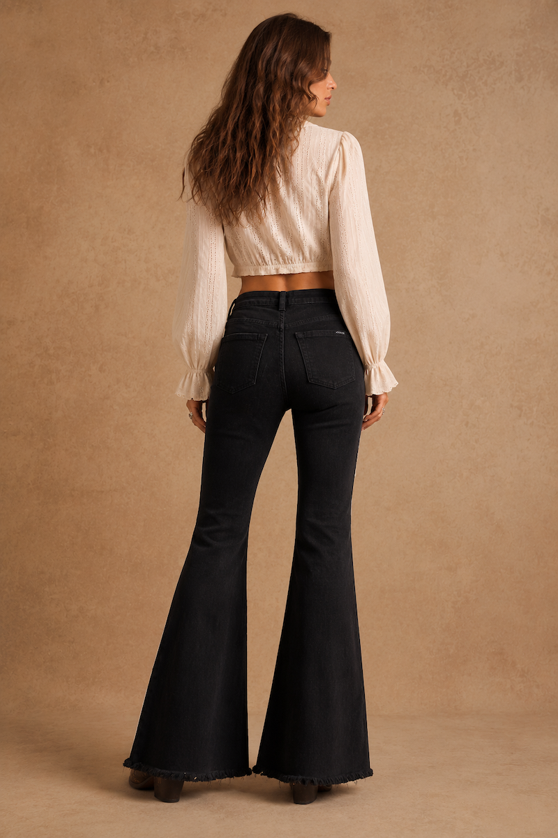 Bell Bottom Jean in Black