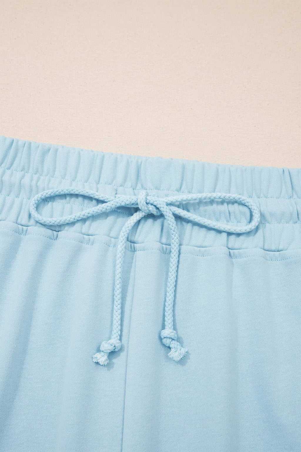 Plus Size Solid Top & Drawstring Pants Set