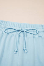 Plus Size Solid Top & Drawstring Pants Set