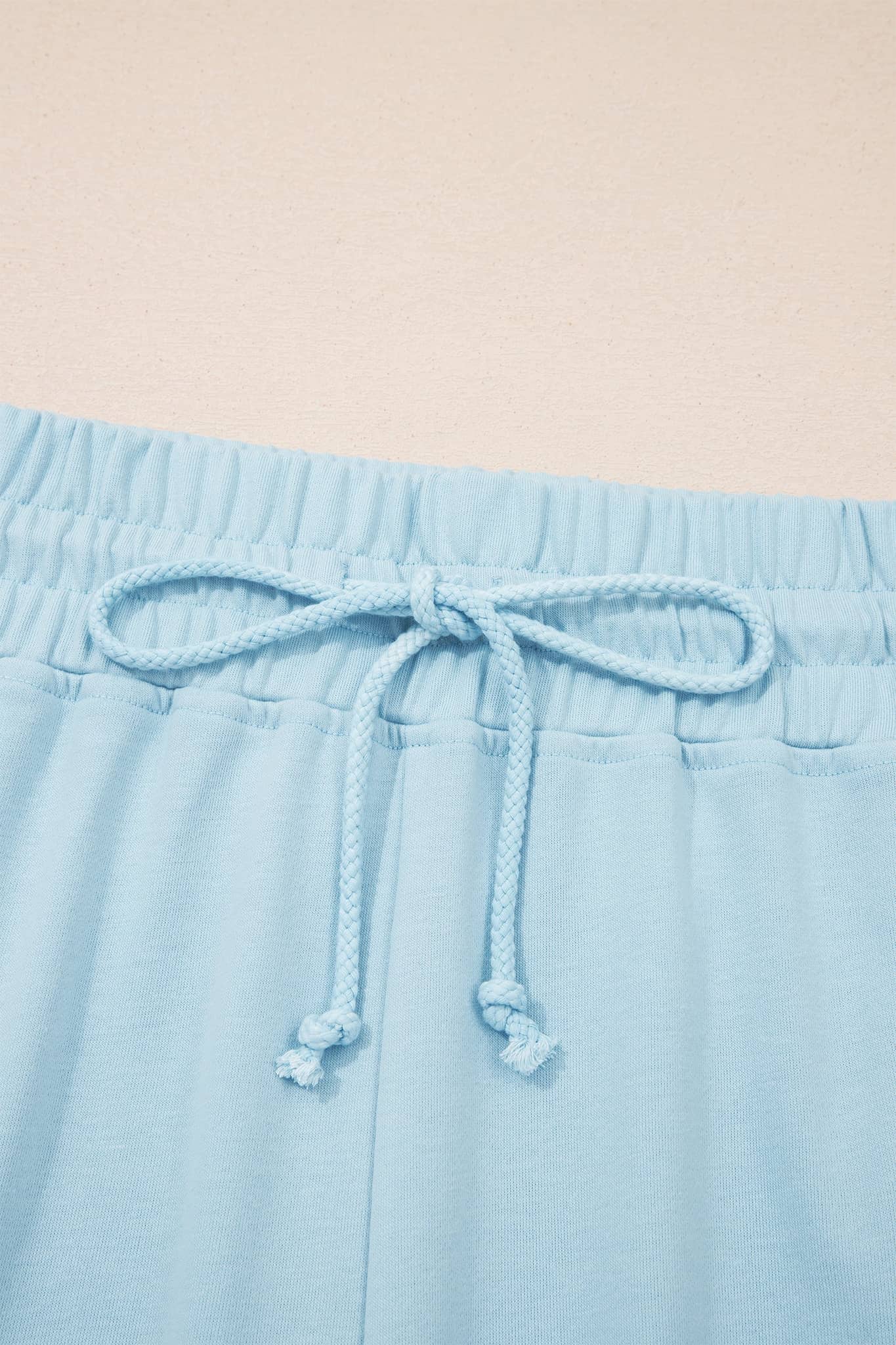 Plus Size Solid Top & Drawstring Pants Set