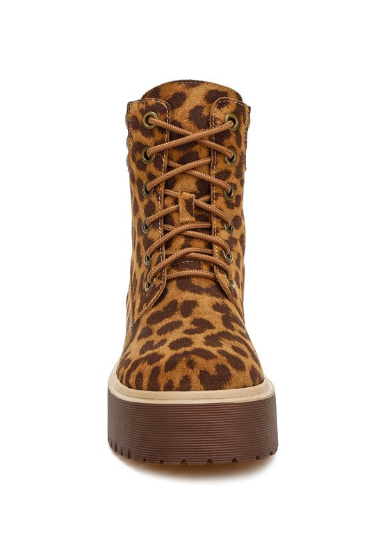 Women's Shoes - BootsUjola High Ankle Leopard Print Suede Boots - VacationGrabs