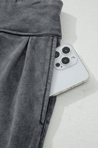 Solid Mineral Wash Jogger Style Pants