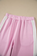 Colorblock Cropped Tank & Elastic Waist Pants Set