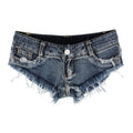 VacationGrabs beach club denim shorts with frayed hem for a stylish summer look