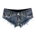 VacationGrabs beach club denim shorts with frayed hem for a stylish summer look