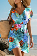 Women's floral cover up for the beach in lightweight fabric