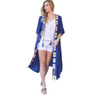 Davi & Dani Women's Beach Cover Up Cardigan with Colorful Floral Embroidery for Summer Style