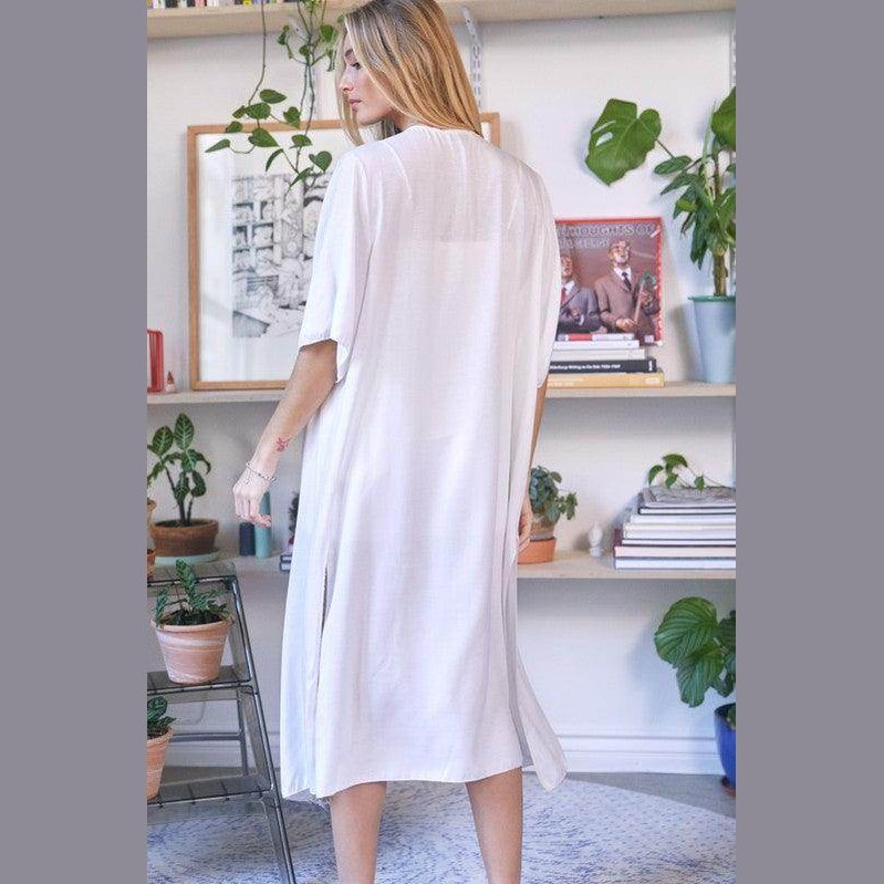Davi & Dani Women's Beach Cover Up Cardigan in White, perfect for stylish summer outings