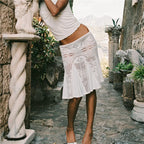 Women's white lace cover up for the beach, perfect for sunny days