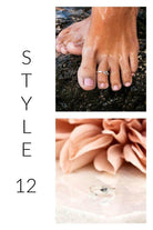 Delicate silver ring displayed on a flower with beach jewelry for vacation style inspiration