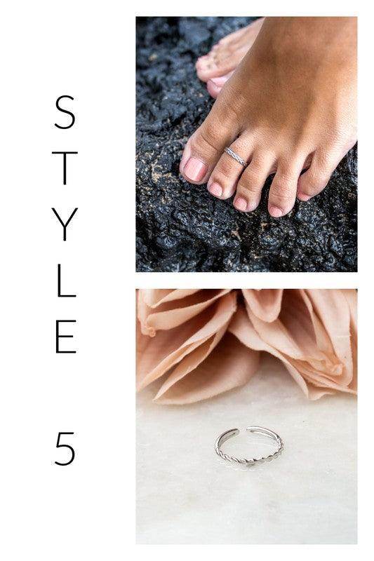 Aili's Corner Women's Beach Jewelry for Vacation - Stylish Silver Ring Worn on Toes