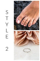 Silver wave-shaped ring from Aili's Corner, perfect beach jewelry for vacation.