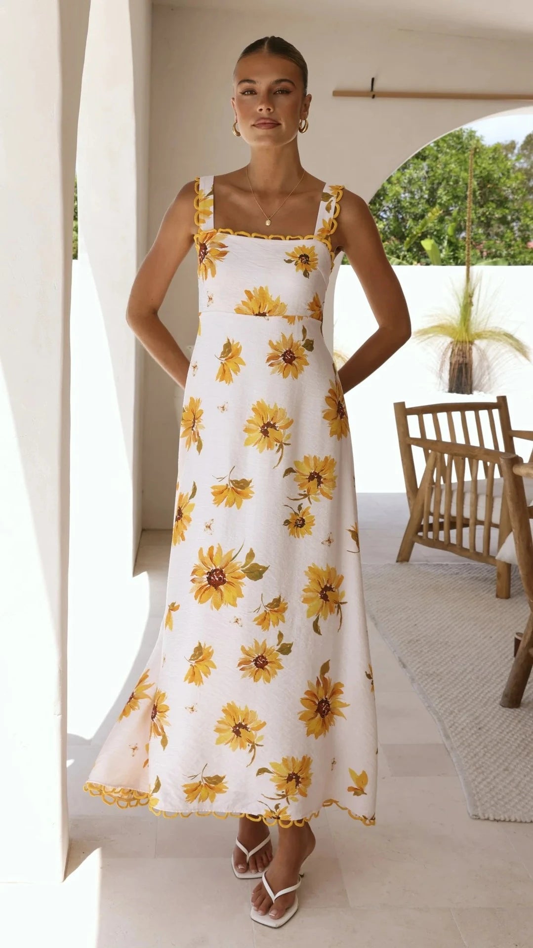 beachwear long dress Women's Floral Maxi Cause to Celebrate Black down front adds a Size:190cm/75