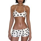 Women's polka dot beachwear bathing suits, perfect for poolside fun