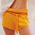 Women's yellow knit beachwear bathing suits for summer outings