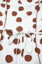 Polka Dot V-Neck Short Sleeve Midi Dress