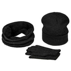 Pink Iolaus black beanie and hat set for men's winter accessories