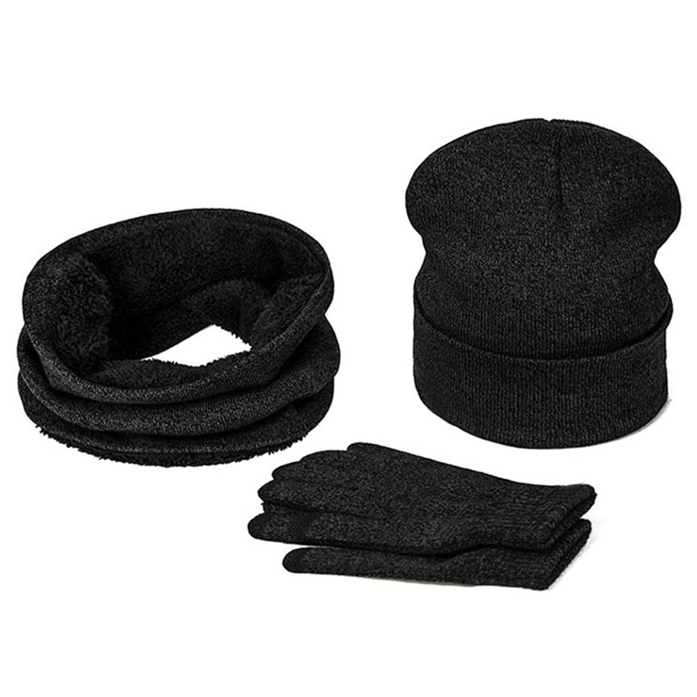 Pink Iolaus black beanie and hat set for men's winter accessories