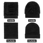 Pink Iolaus black beanie and hat for stylish winter wear