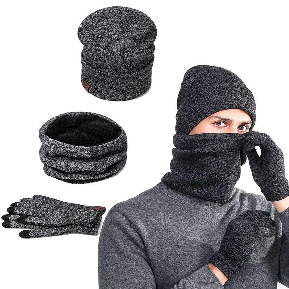 Pink Iolaus men's beanie and hat set in gray, perfect for winter warmth