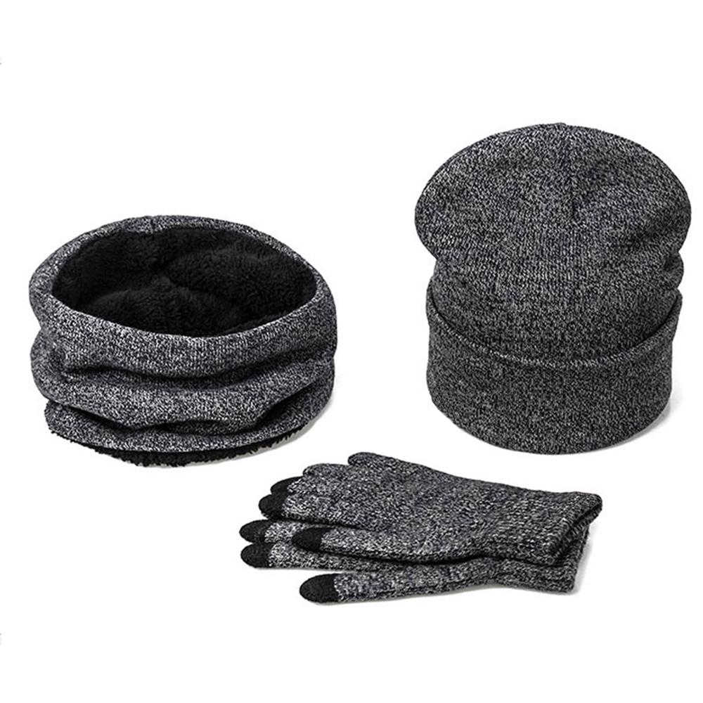 Pink Iolaus men's beanie and hat set, soft gray fleece for warmth