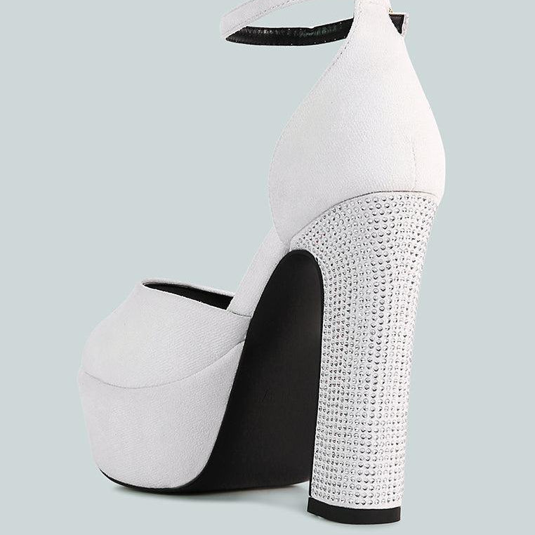 Women's Shoes - Heels Beaty High Block Heeled Diamante Stud Sandals