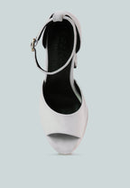 Beaty High Block Heeled Diamante Stud Sandals