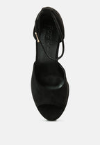 Beaty High Block Heeled Diamante Stud Sandals