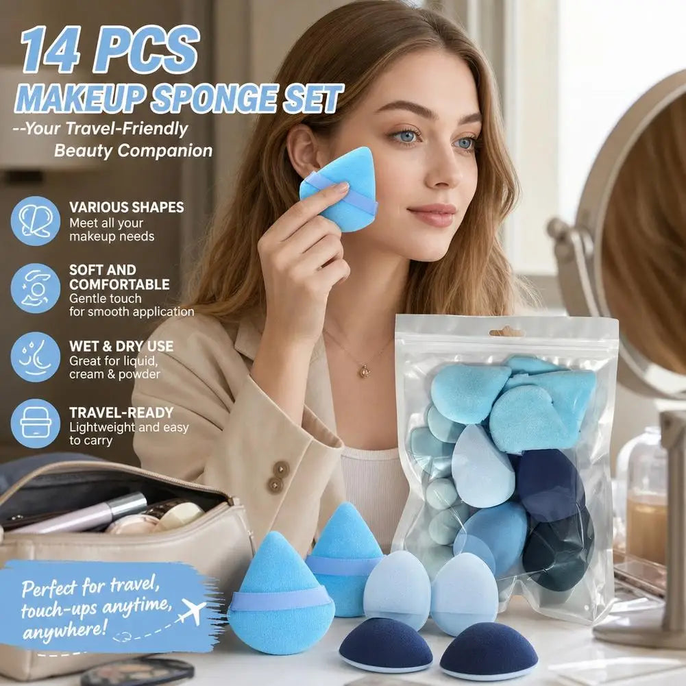 14-piece beauty sponge set for blending foundation (photo 2 of 10)