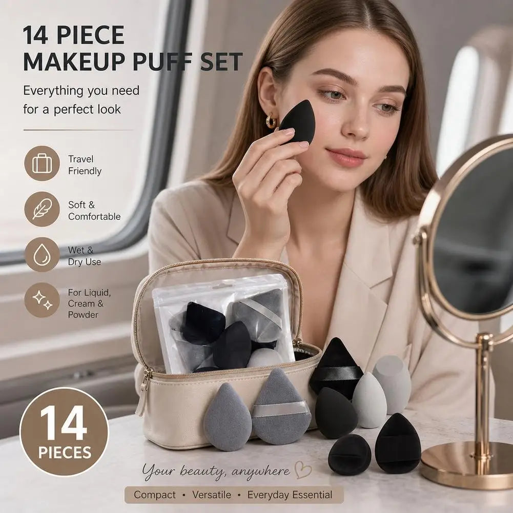 14-piece beauty sponge set for blending foundation (photo 3 of 10)
