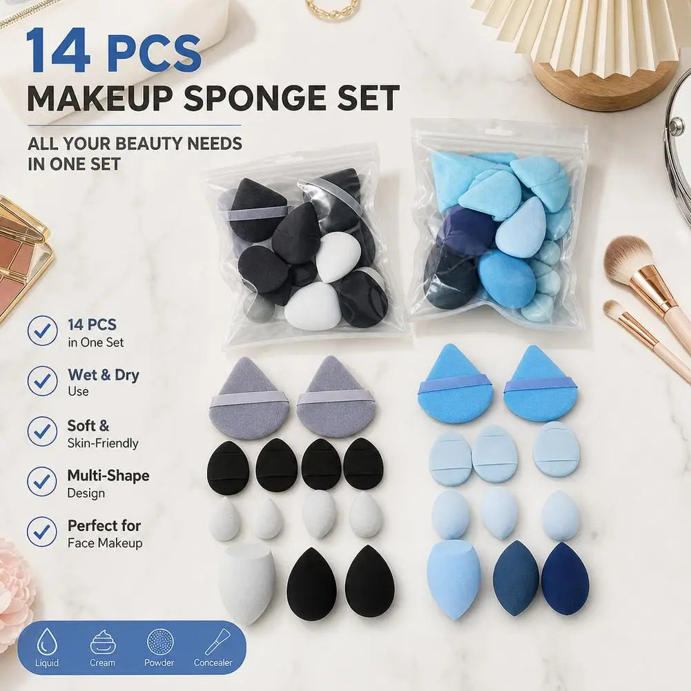 14-piece beauty sponge set for blending foundation (photo 4 of 10)