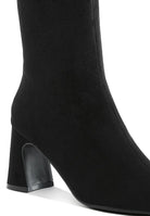 Black ankle boots with square toe and block heels from Rag Company, perfect for stylish outfits