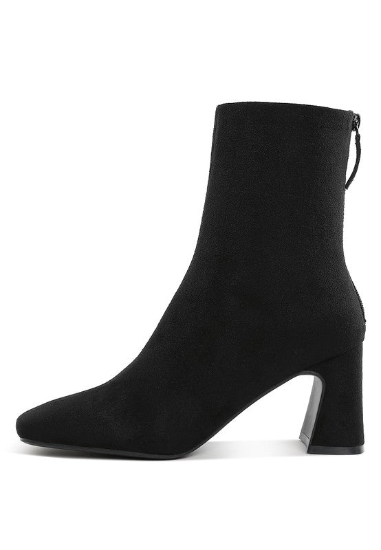 Rag Company Beige Square Toe Heeled Booties with a stylish and modern design for women