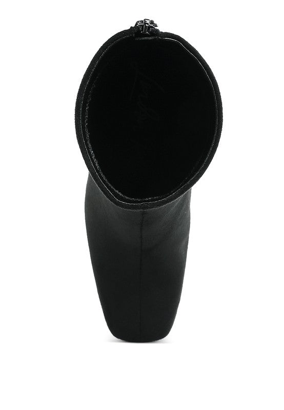 Rag Company beige square toe heeled booties with a stylish design for chic outfits