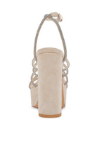 Women's black strappy platform sandals with adjustable ankle strap
