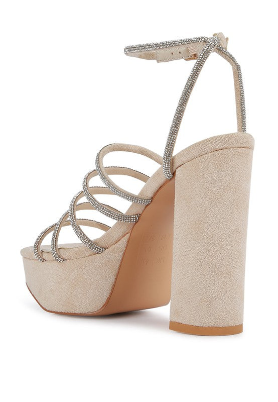 Women's black strappy platform sandals with a stylish design