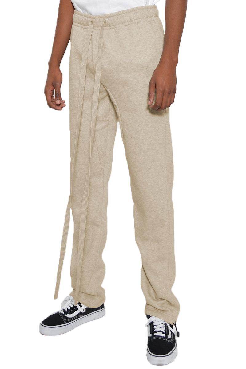 Beige Tshirt Ankle Toggle Sweatpants Set - VacationGrabs